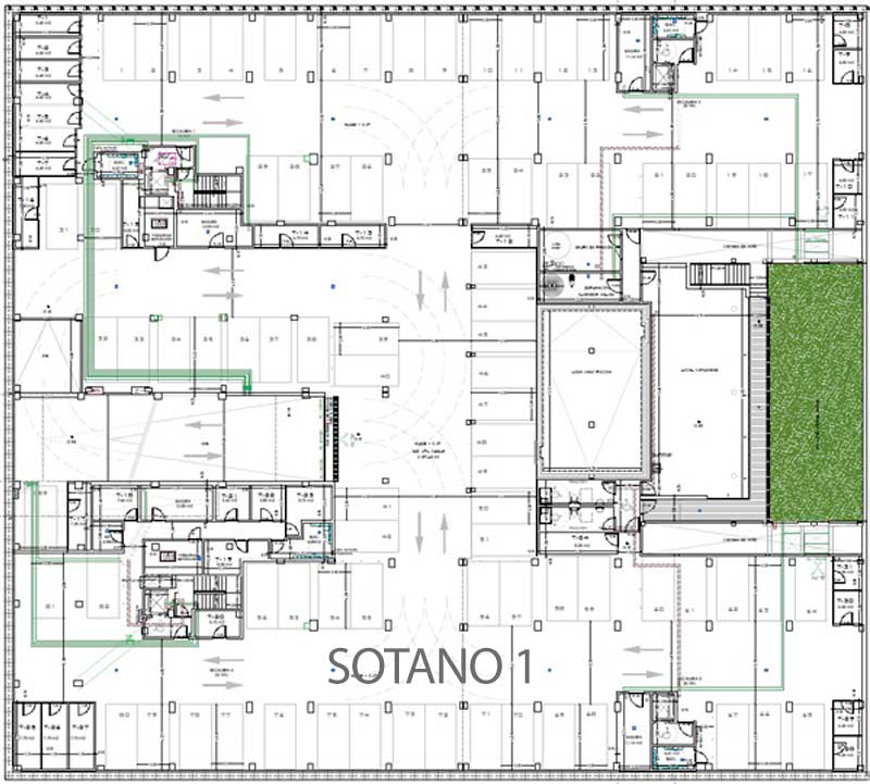 Plano del sotano 1 de la fase 1 de Residencial Velilla Futura